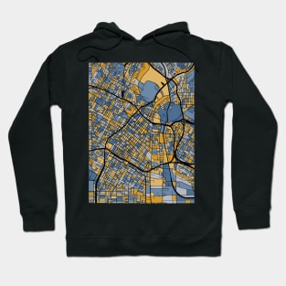 Los Angeles Map Pattern in Blue & Gold Hoodie